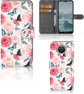 Smartphone Hoesje Nokia G10 | G20 Flipcase Cadeautjes voor Moederdag Butterfly Roses