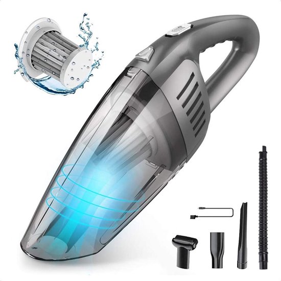 Sakura SS5311 12V Stofzuiger – 120W, Nat/droog + Compressor, Wasbaar Filter, Perfect Voor Auto, Boot En Caravan