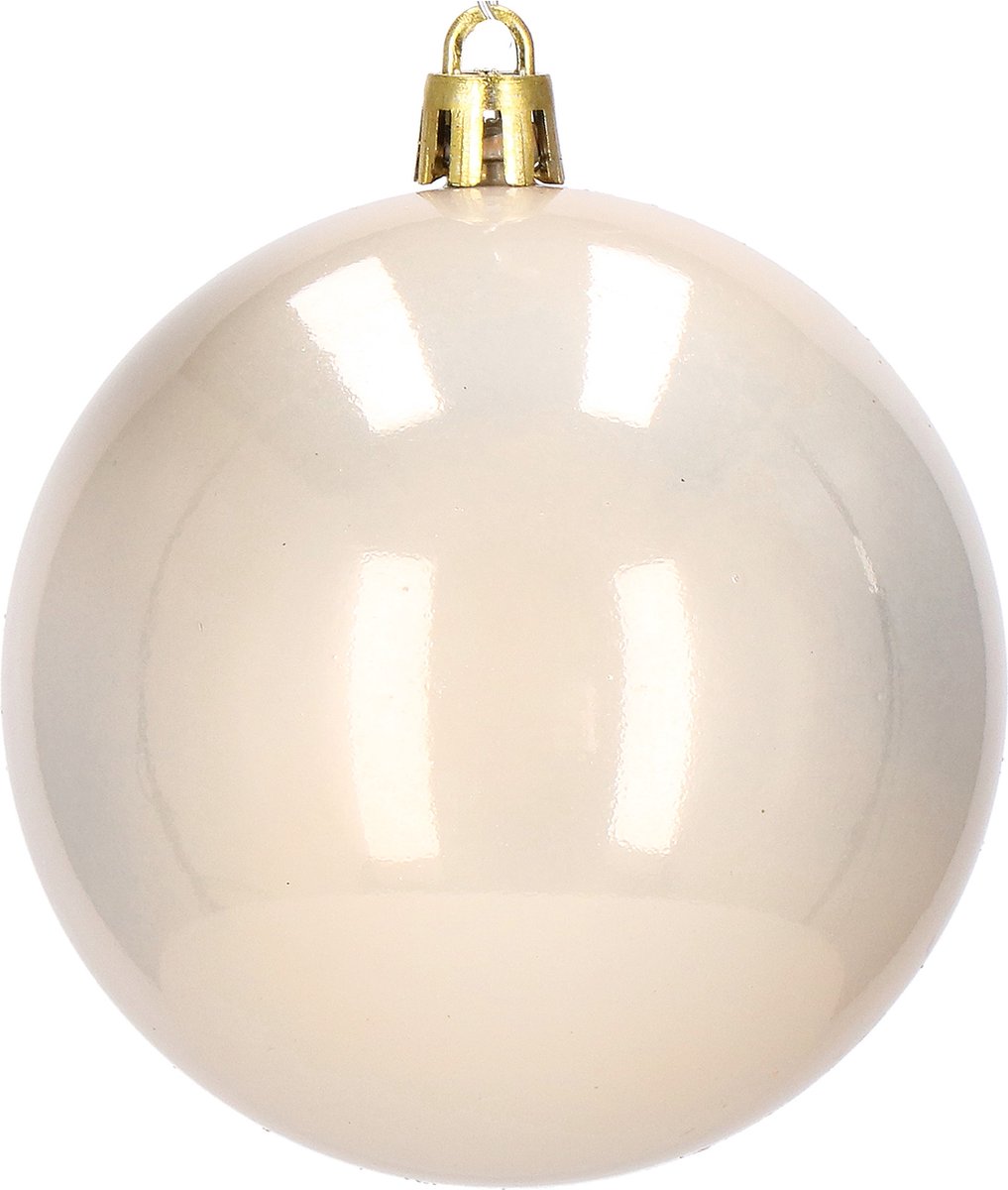 Springos Kerstballen | Kerstversiering | Onbreekbaar | 30 Stuks | 8 cm | Beige/Goud Tinten – foto 2