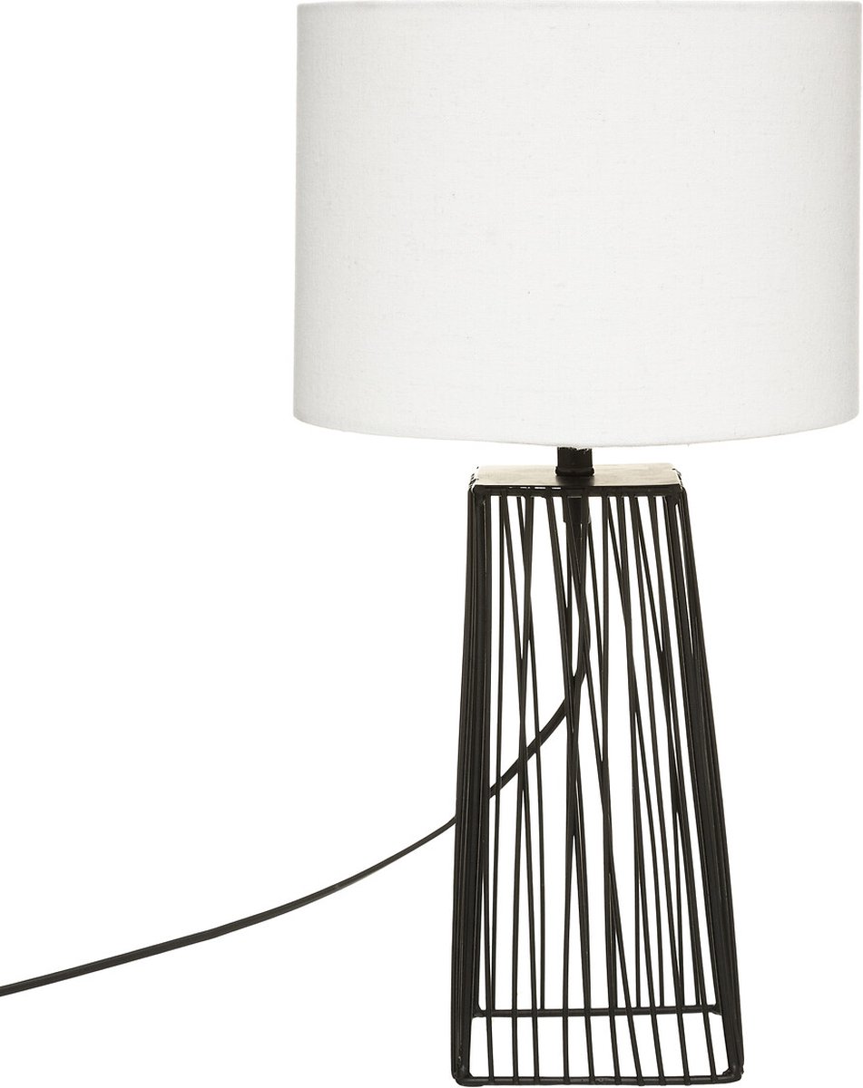 Tropi Tafellamp - H 46 cm - Zwart met witte lampenkap