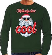 Grote maten foute Kersttrui / sweater - Stoere kerstman - motherfucking cool - groen voor heren - kerstkleding / kerst outfit XXXL