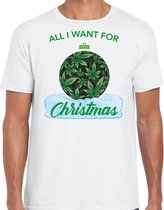 Wiet Kerstbal shirt / Kerst t-shirt All i want for Christmas wit voor heren - Kerstkleding / Christmas outfit S