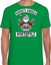 Fout Kerstshirt / Kerst t-shirt Santas angels Northpole groen voor heren - Kerstkleding / Christmas outfit M
