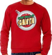 Foute Kersttrui / sweater - Great balls of Santa rood voor heren - kerstkleding / kerst outfit XL