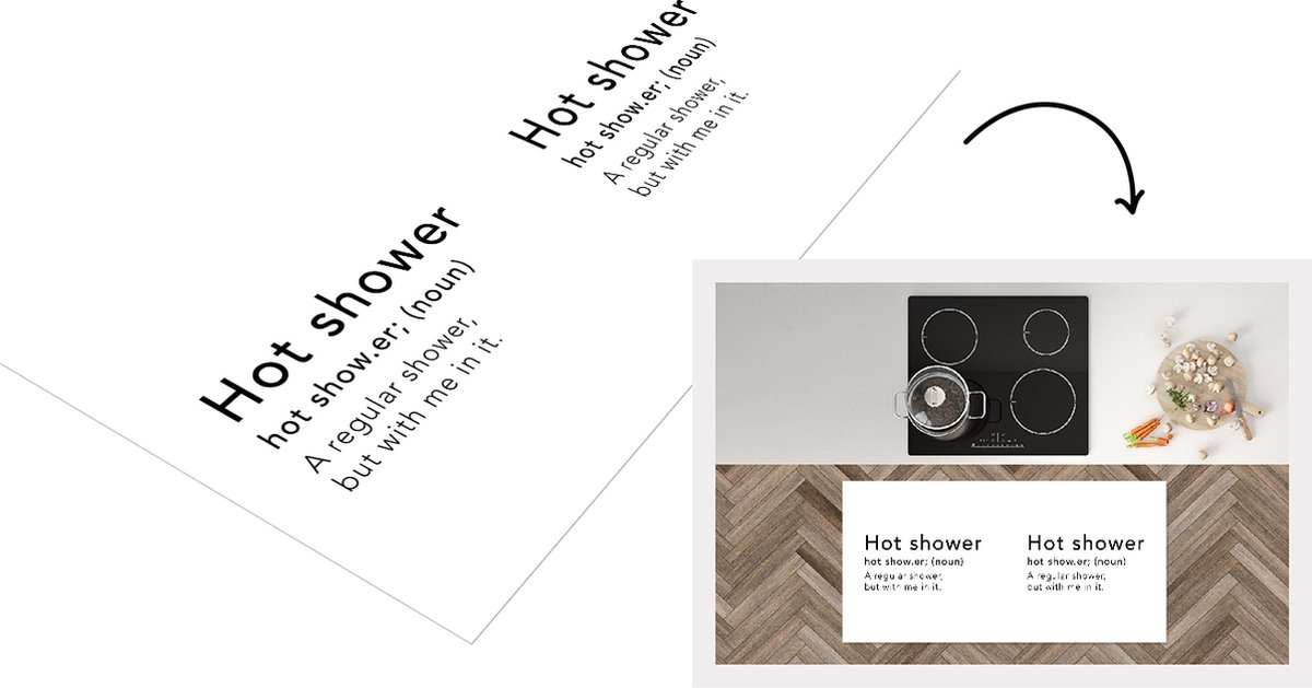 KitchenYeah Keukenloper - Loper keuken - Spreuken - Quotes - A regular shower but with me in it - Hot shower - 120x60 cm - Keukenloper vinyl Multicolor