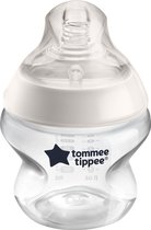 Tommee Tippee Closer to Nature - zuigfles - tepelspeen met langzame uitstroomsnelheid en anti-koliek ventiel - 150 ml -1 stuk - doorzichtig