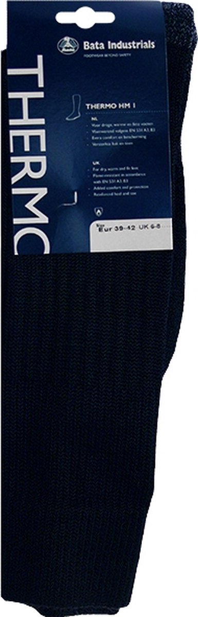 Bata Industrials - 3-Pack - Vlamwerende Werksokken - Thermo - Wol - Heren / Dames - zwart - 43-46 - 122110102