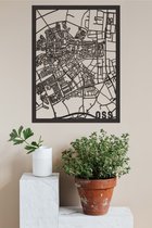 Houten Stadskaart Oss Zwart Mdf 100x75cm Wanddecoratie Voor Aan De Muur City Shapes