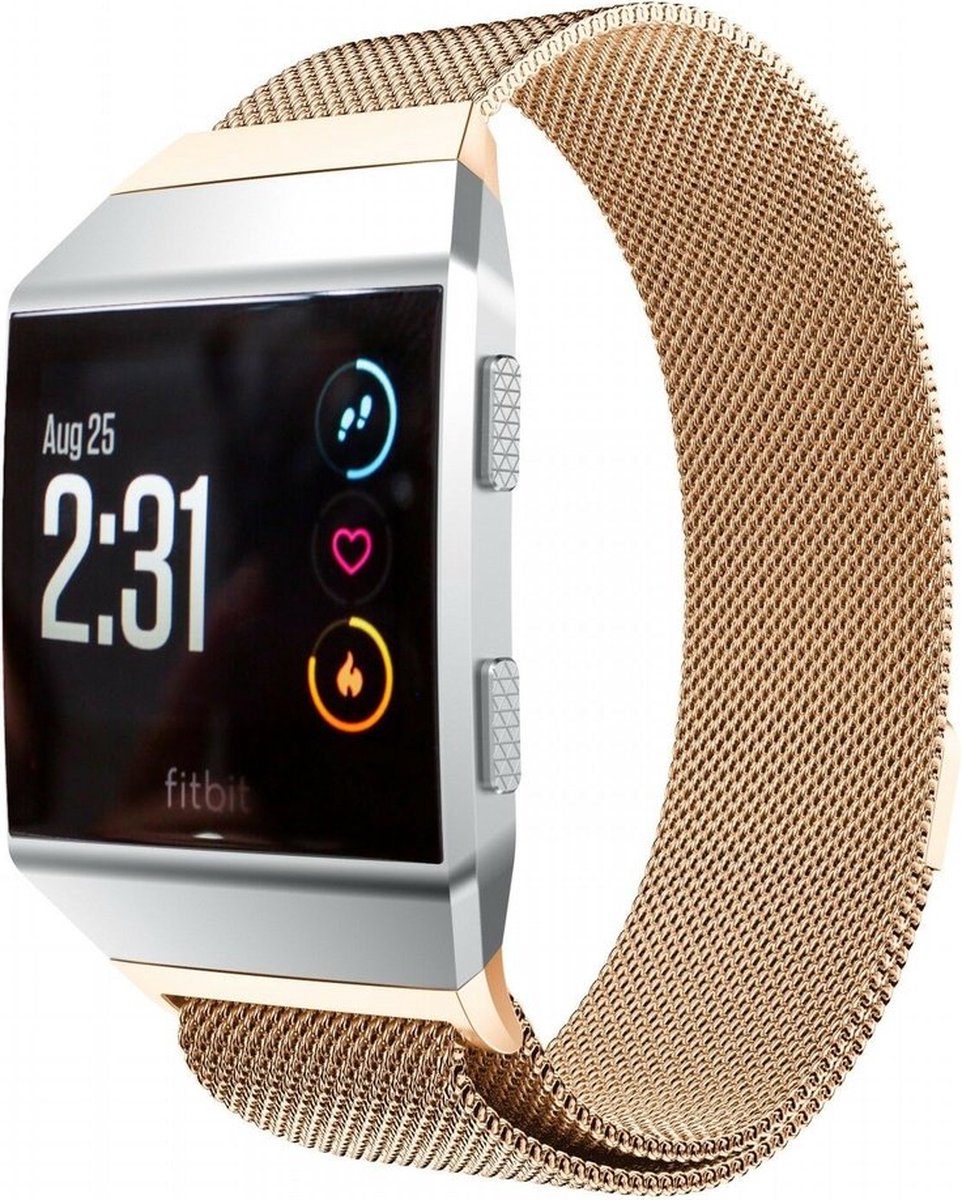 Milanees bandje - rosegoud, geschikt voor Fitbit Ionic - maat M/L
