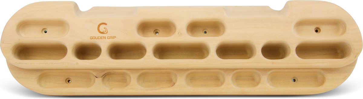 Gouden Grip Hangboard + GRATIS Liquid Chalk - Hangbord Klimmen - Hanging Board Climbing - Trainingsbord - Klimbord - Klimgrepen