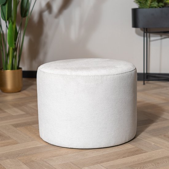 Bronx71® Pouf tissu scandinave Myles mélangé blanc