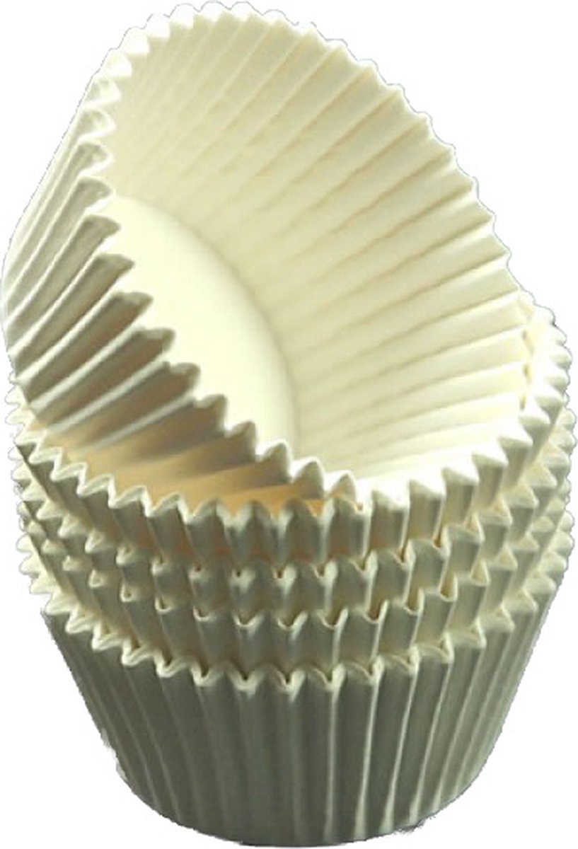 Witte baking cups - standaard formaat cupcakes (1000 stuks)