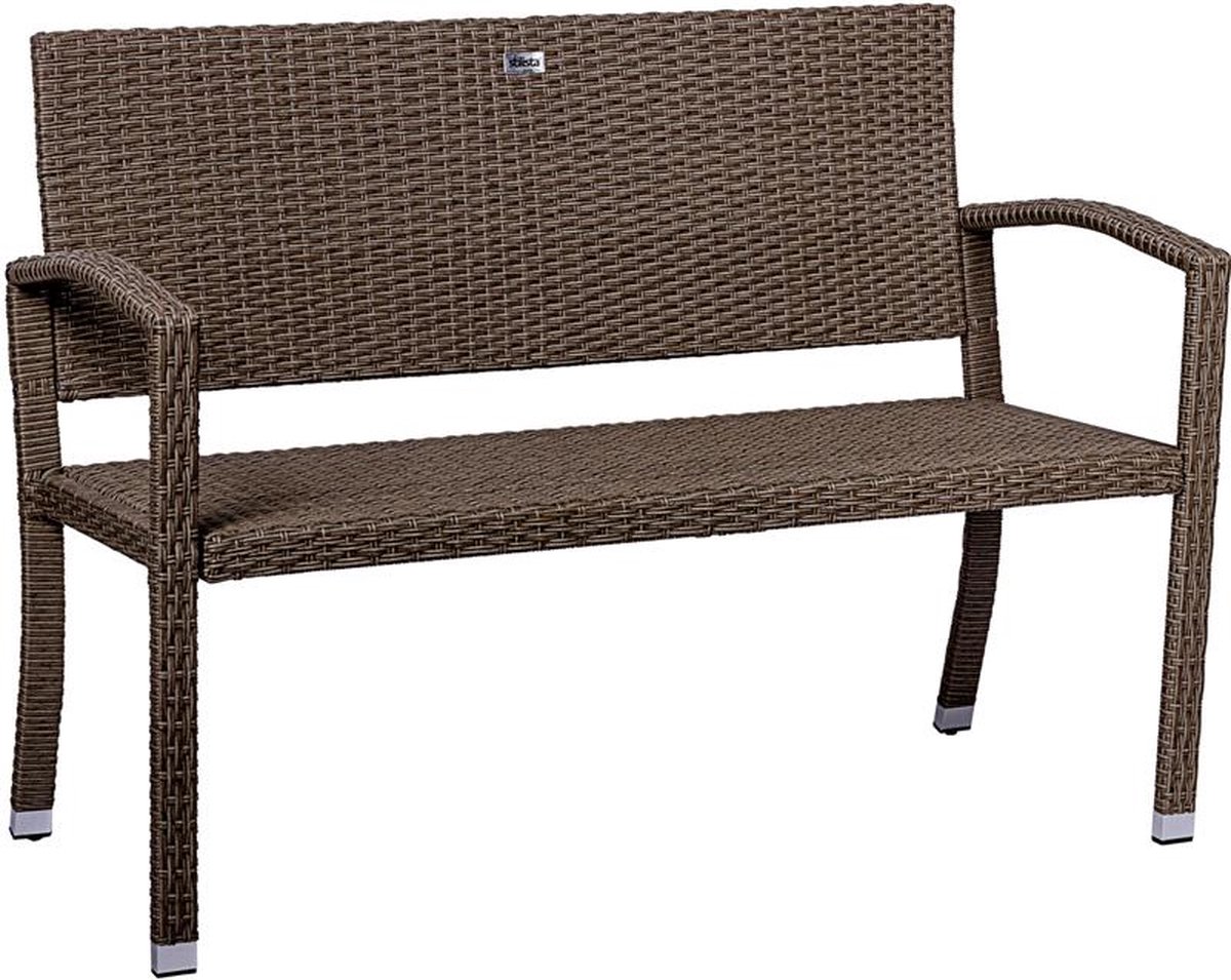 Cassapanca Con Cuscino Grigia 138 Cm In Polyrattan 8719883912011