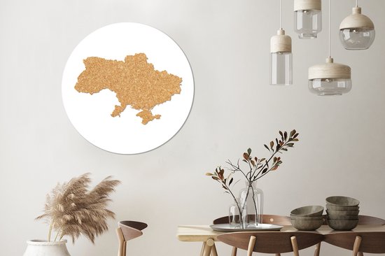 Illustration de l'Ukraine en liège Assiette en plastique cercle mural ⌀ 90 cm - impression photo sur cercle mural / cercle vivant (décoration murale)