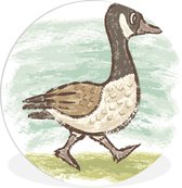 Illustration esquissée d'un canard Assiette en plastique cercle mural ⌀ 120 cm - impression photo sur cercle mural / cercle vivant (décoration murale) XXL / Groot format!