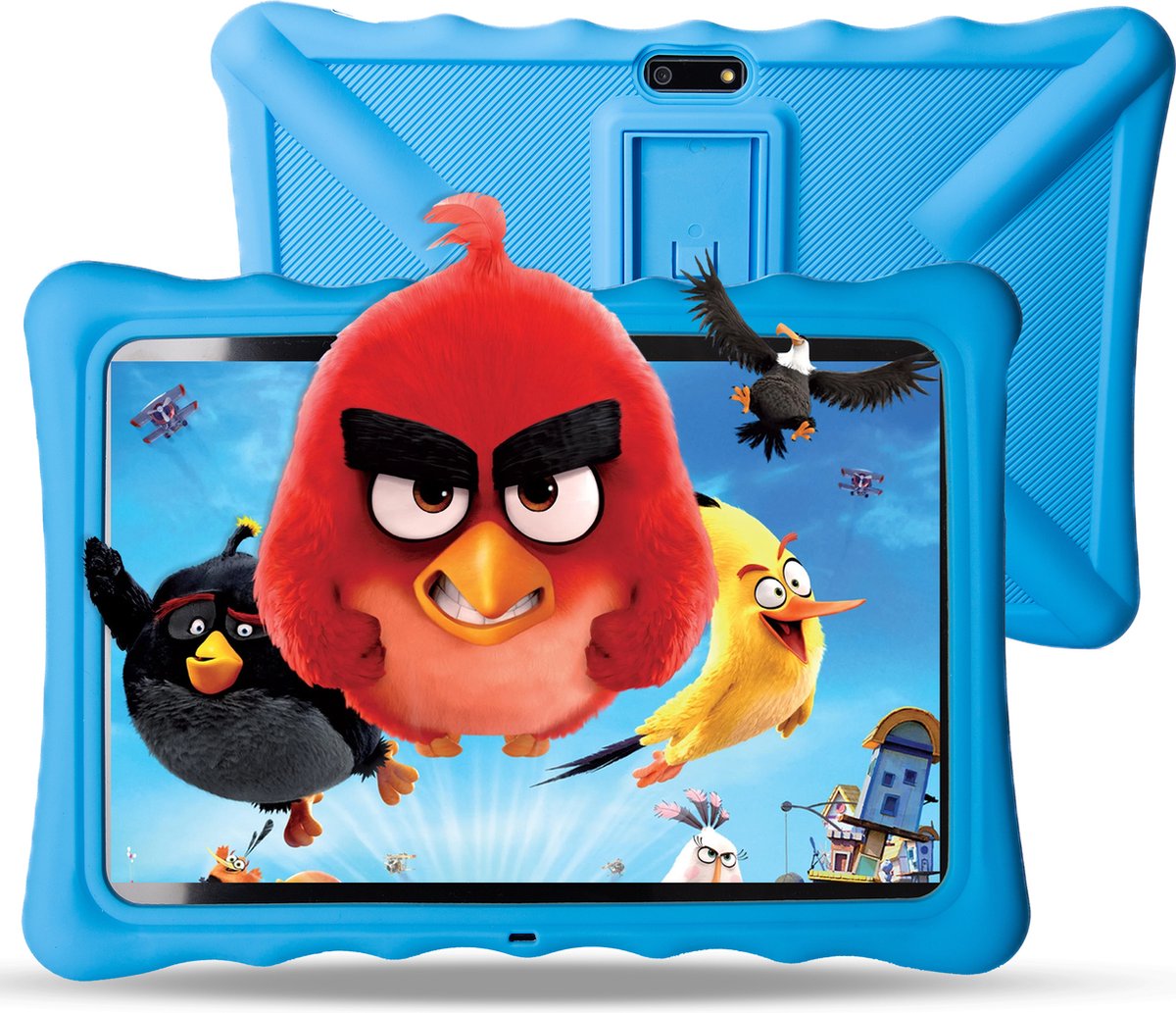 LUVIQ Kindertablet 10.1 Inch - 32GB - 5000MAH Batterij - 256GB Micro SD Slot - Ouderlijk Toezicht - Tablet voor Kinderen vanaf 3 jaar + Blauwe 100% Kidsproof Hoes & USB-C Oplader