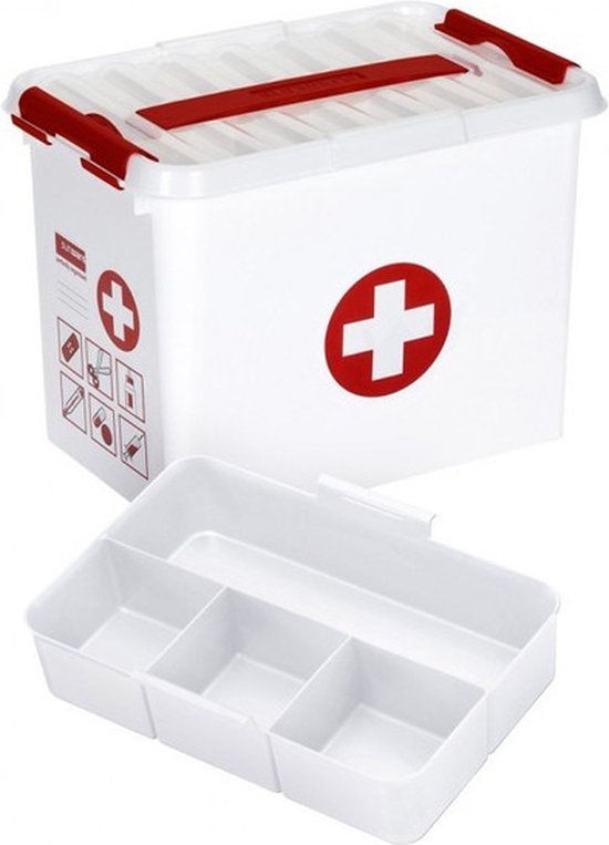 Baby Het hotel Onrechtvaardig EHBO opbergdoos met vakken 9 liter - Verbanddoos/first aid kit | bol.com