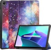 Hoesje Geschikt voor Lenovo Tab M10 Plus 3rd Gen Hoes Case Tablet Hoesje Tri-fold - Hoes Geschikt voor Lenovo Tab M10 Plus (3e Gen) Hoesje Hard Cover Bookcase Hoes - Galaxy