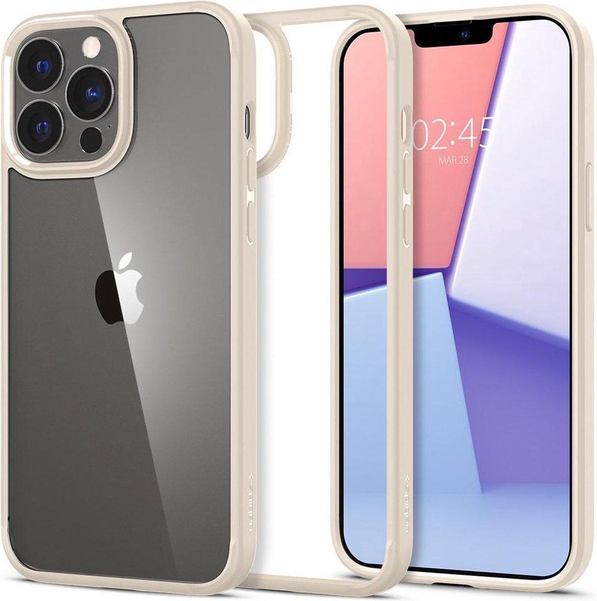 Spigen Ultra Hybrid Hoesje Geschikt voor Apple iPhone 13 Pro Max Beige