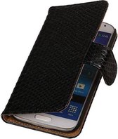 Snake Bookstyle Wallet Case Hoesje - Geschikt voor Samsung Galaxy S4 mini i9190 Zwart
