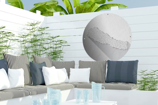 Affiche jardin autour du Népal illustration - Illustration Zwart et blanc de texte sous forme de carte du Népal Affiche jardin - Affiche jardin ronde 60x60 cm - Toile jardin/Toile d'extérieur/ Peintures pour l'extérieur (décoration de jardin)