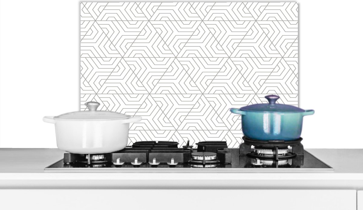 Spatscherm - Design - Keuken - Patronen - Driehoek - Abstract - 60x40 cm - Spatwand