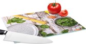 Planche à découper en Verres - 28x20 - Pâtes - Herbes - Oeuf - Citroen - Cuisine - Planches à découper en Glas