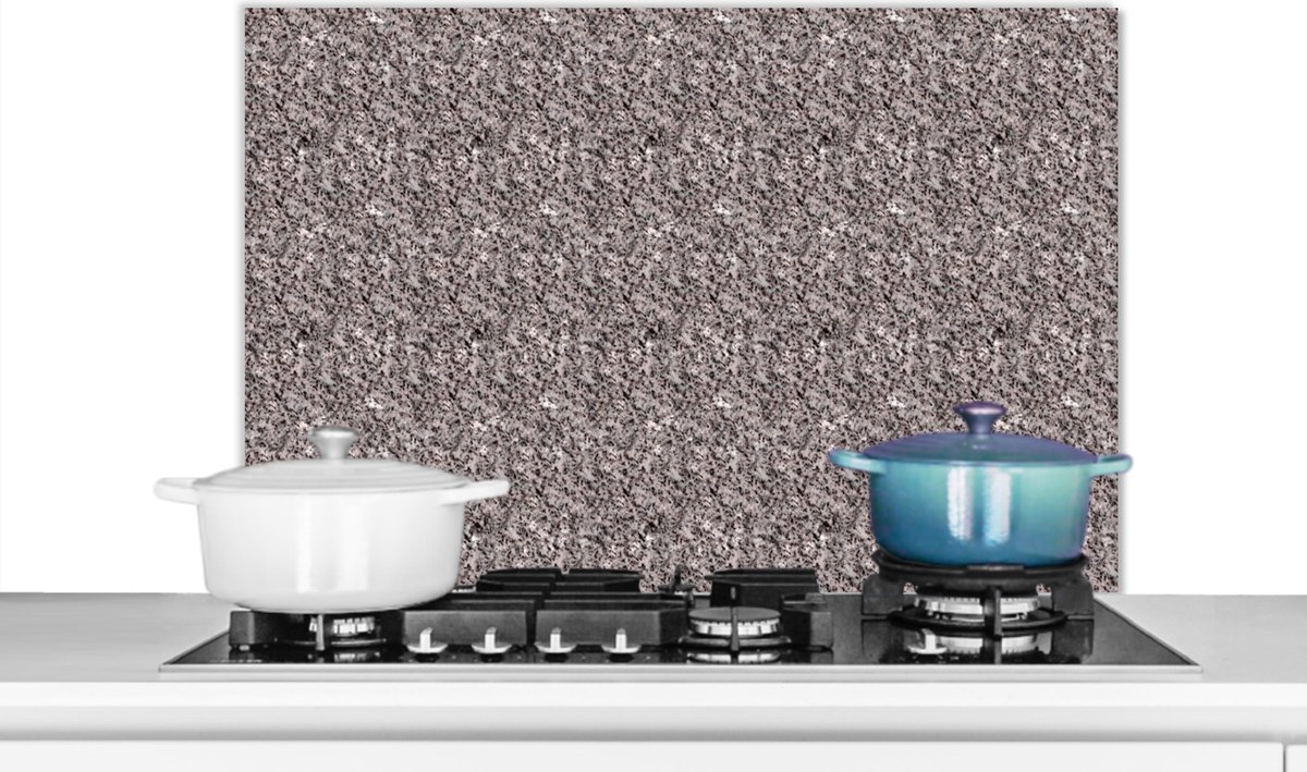 Spatscherm keuken 80x55 cm - Kookplaat achterwand Graniet - Patroon - Structuur - Muurbeschermer - Spatwand fornuis - Hoogwaardig aluminium