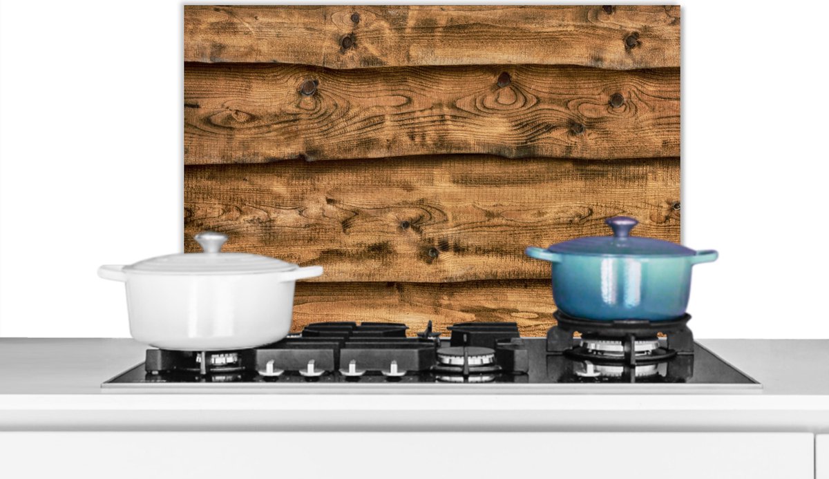 KitchenYeah - Spatscherm keuken - Spatbord - Plank - Hout - Rustiek - Keuken - Spatwand - 60x40 cm