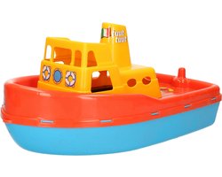 Speelgoed stoomboot - Rood/blauw 39 cm - Met fluitend geluid