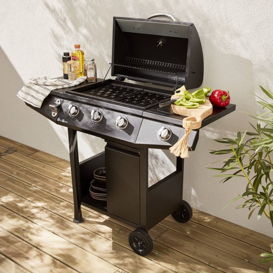sweeek - Gasbarbecue 3 branders + 1 zijbrander 117,2 x 43,5 x 103cm - treville van Sweeek — afbeelding 3