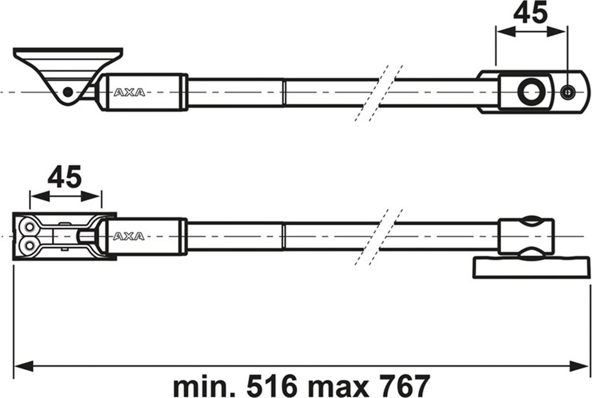 Teleuitzetter zwart 50cm/bu