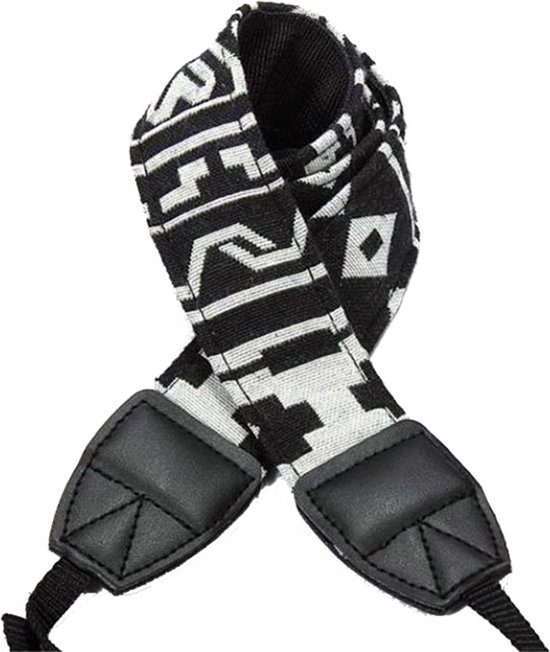 KTUEOV Camera Riem Snelle Vrijlating, Camera Schouderriem Verstelbaar met Veiligheidskabel Antislip Brede Nylon Riem met 2 Zakken en 2 Houders