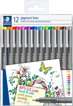 STAEDTLER pigment liner - set met 12 kleuren