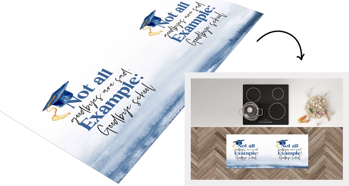 KitchenYeah Keukenloper - Loper keuken - Diploma - Afstuderen - Quotes - Studenten - Keukenloper vinyl Multicolor