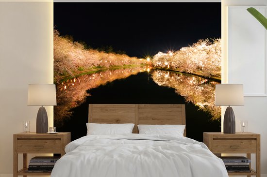 Papier peint - Papier peint Papier peint photo Cerisier - Fleur - Lumière - Largeur 240 cm x hauteur 240 cm