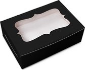 Zwarte doos voor 6 cupcakes (10 stuks)