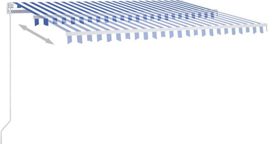 vidaXL Auvent à vidaXL manuelle 400x350 cm Bleu et blanc