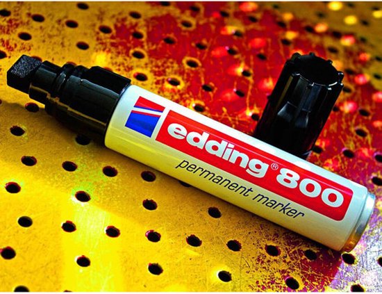 Edding 800 permanente marker met beitelpunt, met het logo en de tekst 'edding 800 permanent marker'.