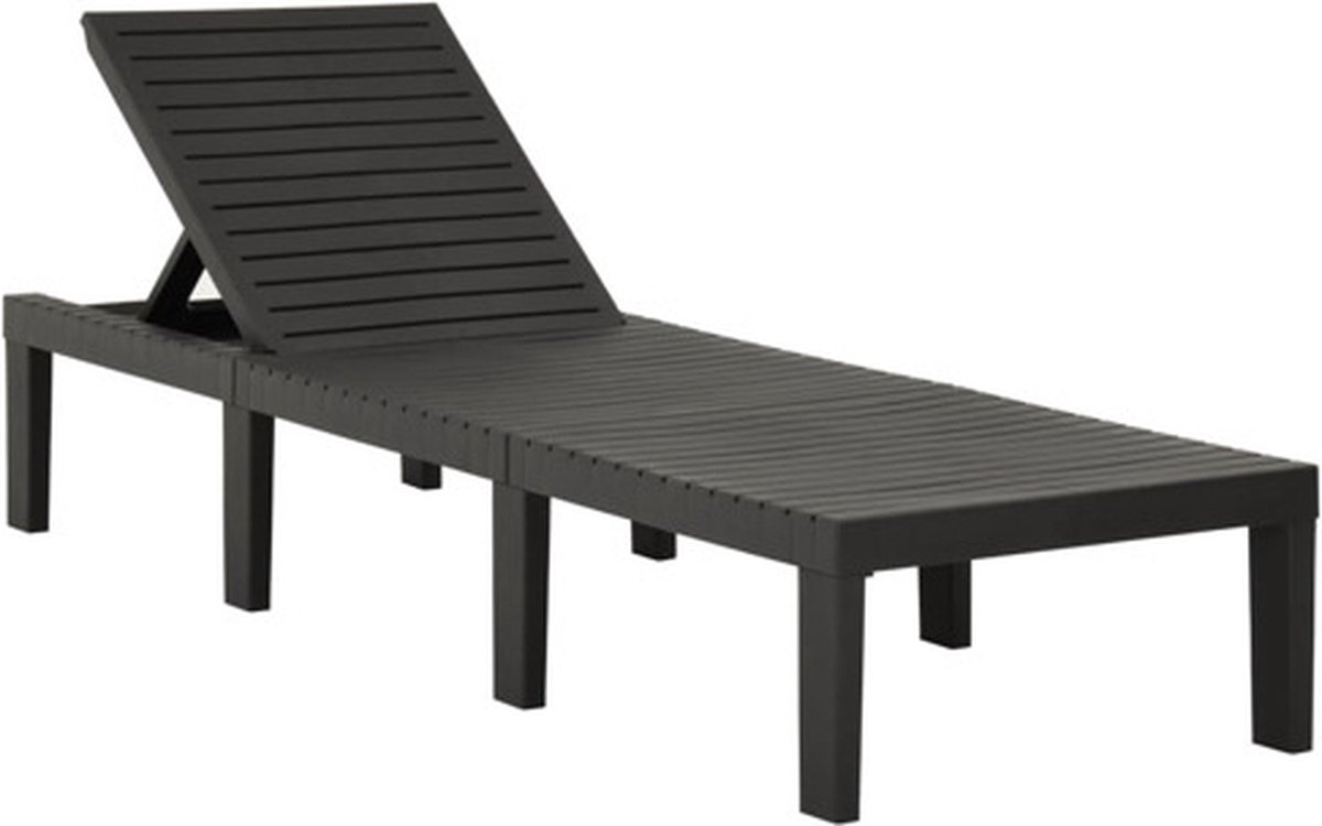 vidaXL Ligbed kunststof antracietkleurig