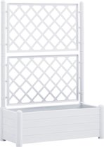vidaXL - Plantenbak - met - latwerk - 100x43x142 - cm - PP - wit