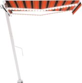 vidaXL - Auvent - manuel - extensible - avec - LED - 350x250 - cm - orange - et - marron