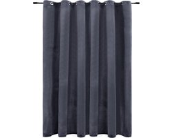 vidaXL - Gordijn - verduisterend - met - ringen - 290x245 - cm - fluweel - antraciet