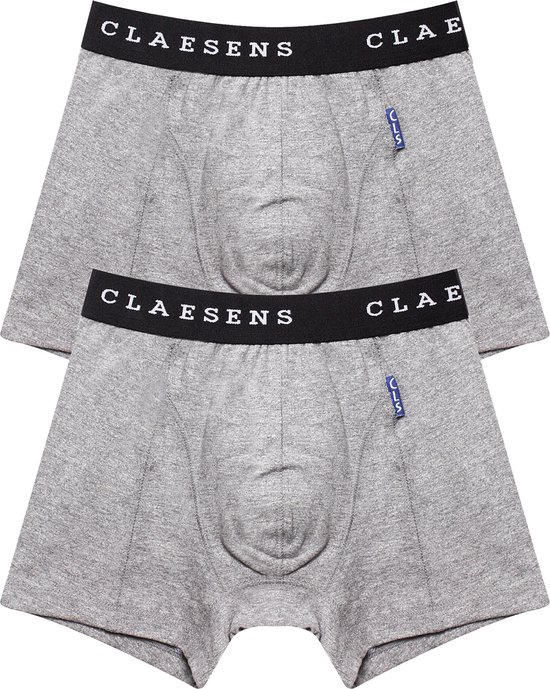 Claesen's® - Jongens Boxershorts 2-pack Grijs - Grey Melee - 95% Katoen - 5% Lycra