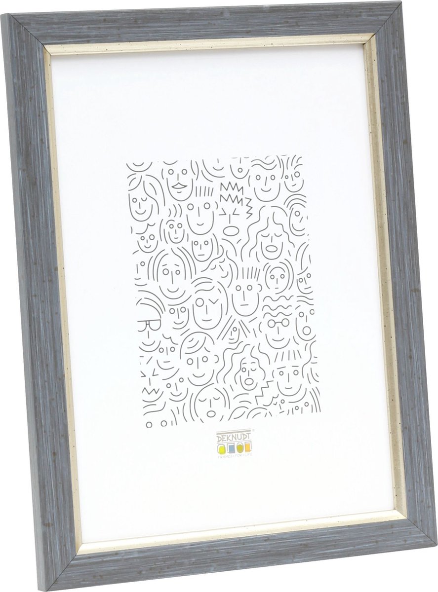 Deknudt Frames fotolijst S46AF7 - grijze schilderlook - biesje - 18x24 grijs