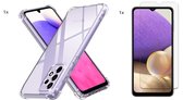 Hoesje Geschikt Voor Samsung Galaxy A73 5G Transparant Hoesje Met Bumper en Glas Screenprotector - Hoesje Geschikt Voor Samsung Galaxy A73 5G case - Hoesje Geschikt Voor Samsung Galaxy A73 5G backcover - Ntech hoesje