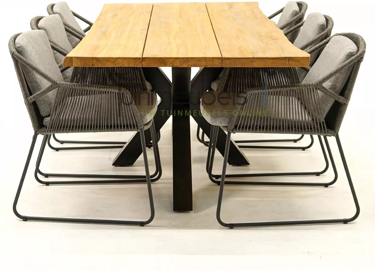 Tuinset Accor mid grey met Spectral 200cm tafel van 4 Seasons Outdoor