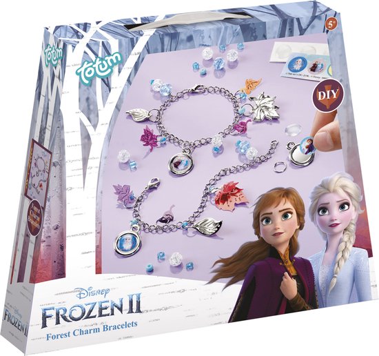 Foto: Disney frozen totum bedel armbandjes maken met anna en elsa knutselset vriendschapsarmandjes forest charm bracelets zilverkleurig cadeautip knutselen