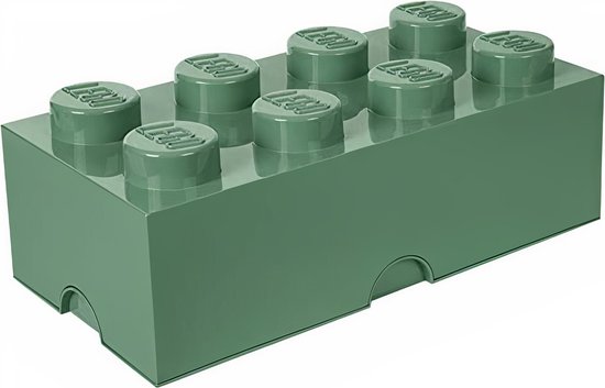 Groene Lego opbergbak met 8 noppen.