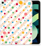Hoesje met Tekst iPad Air (2020/2022) 10.9 inch Siliconen Back Case Dots met doorzichte zijkanten